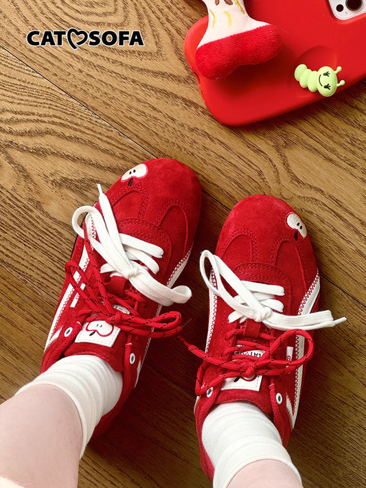 Cat&Sofa Apple Red Racing Sneakers