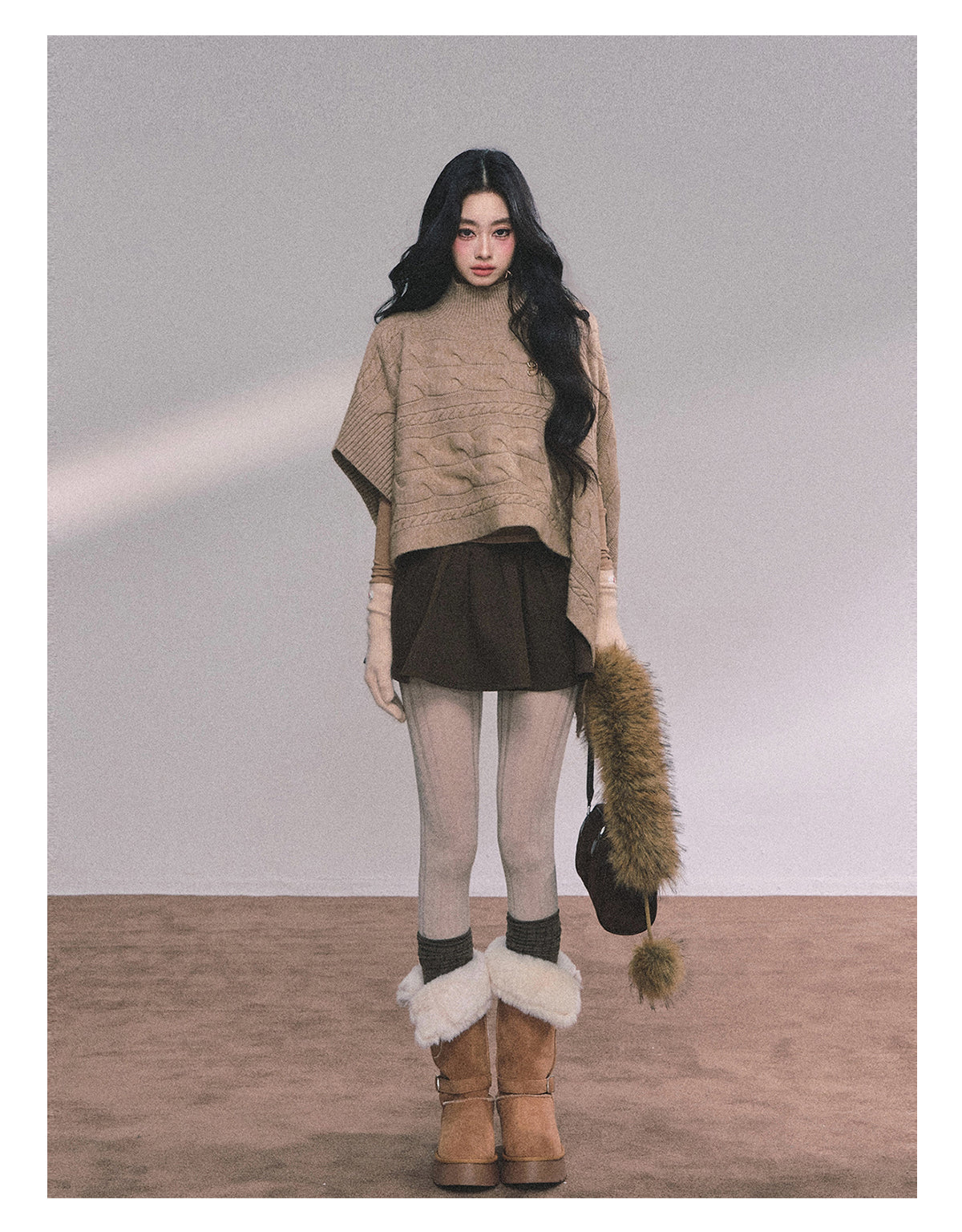 ShaoYeYan British Muse Loose Fit Knit Cape Sweater