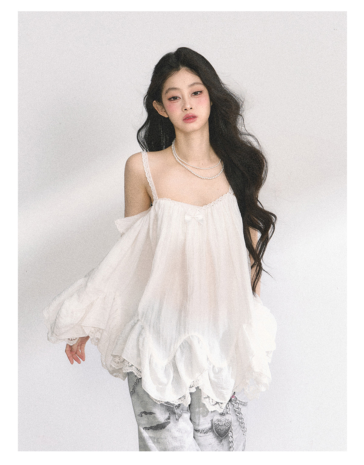 SHAOYEYAN French Lace Chiffon Blouse