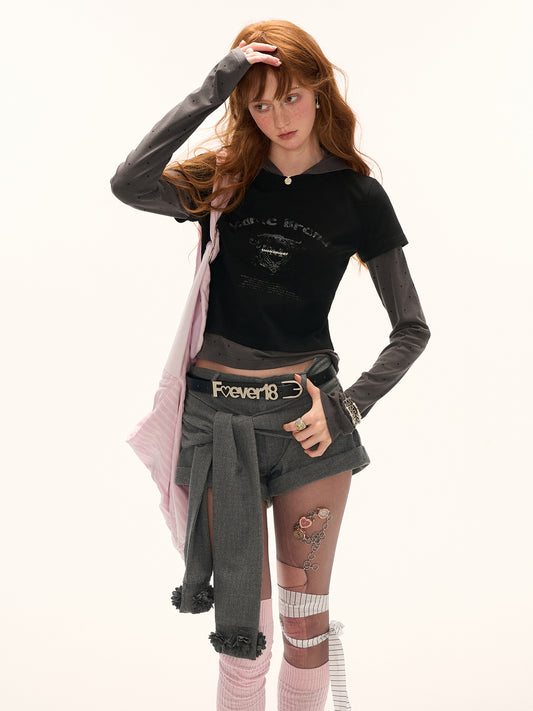 MAMC Mock Two-Piece Hooded Tee