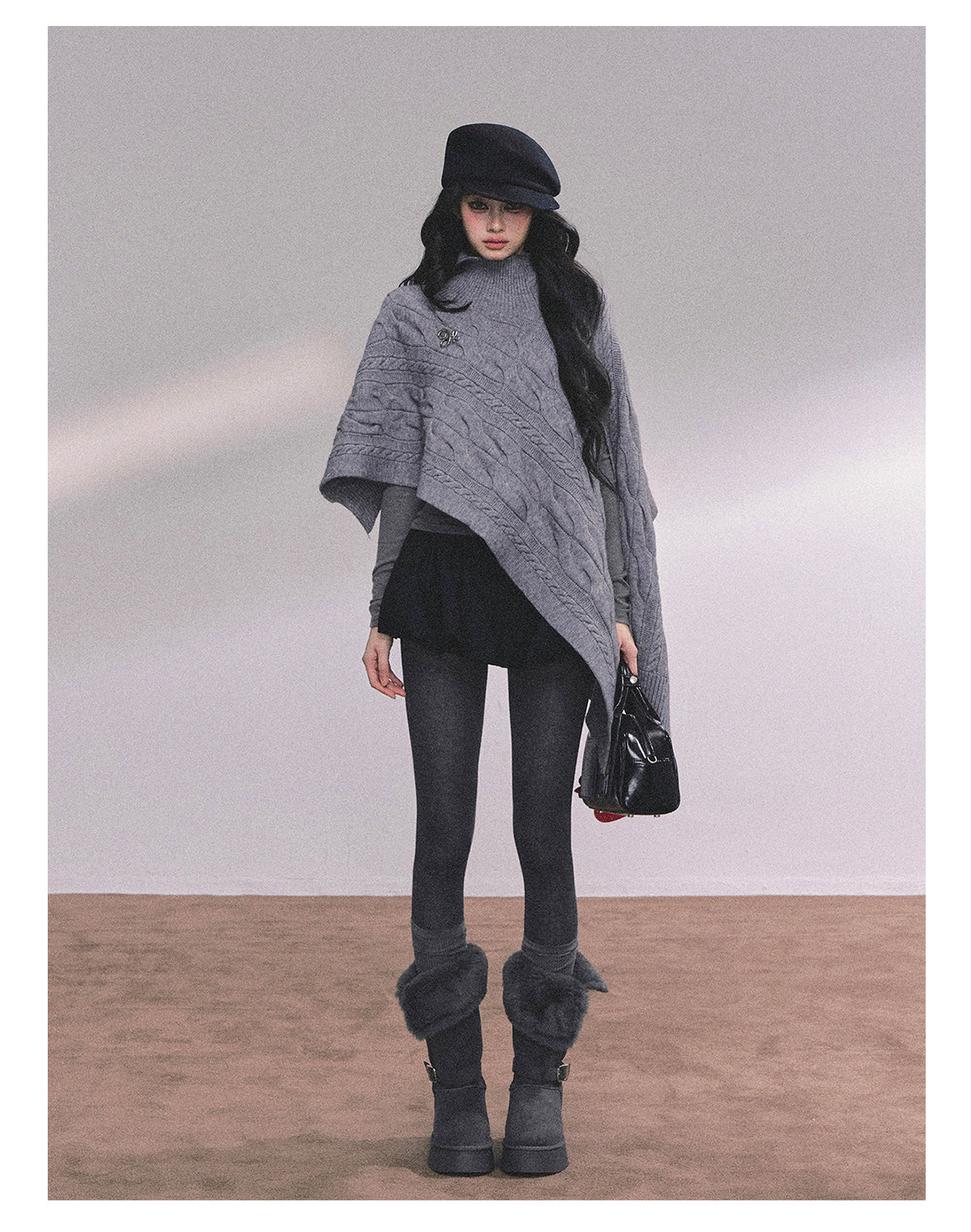 ShaoYeYan British Muse Loose Fit Knit Cape Sweater