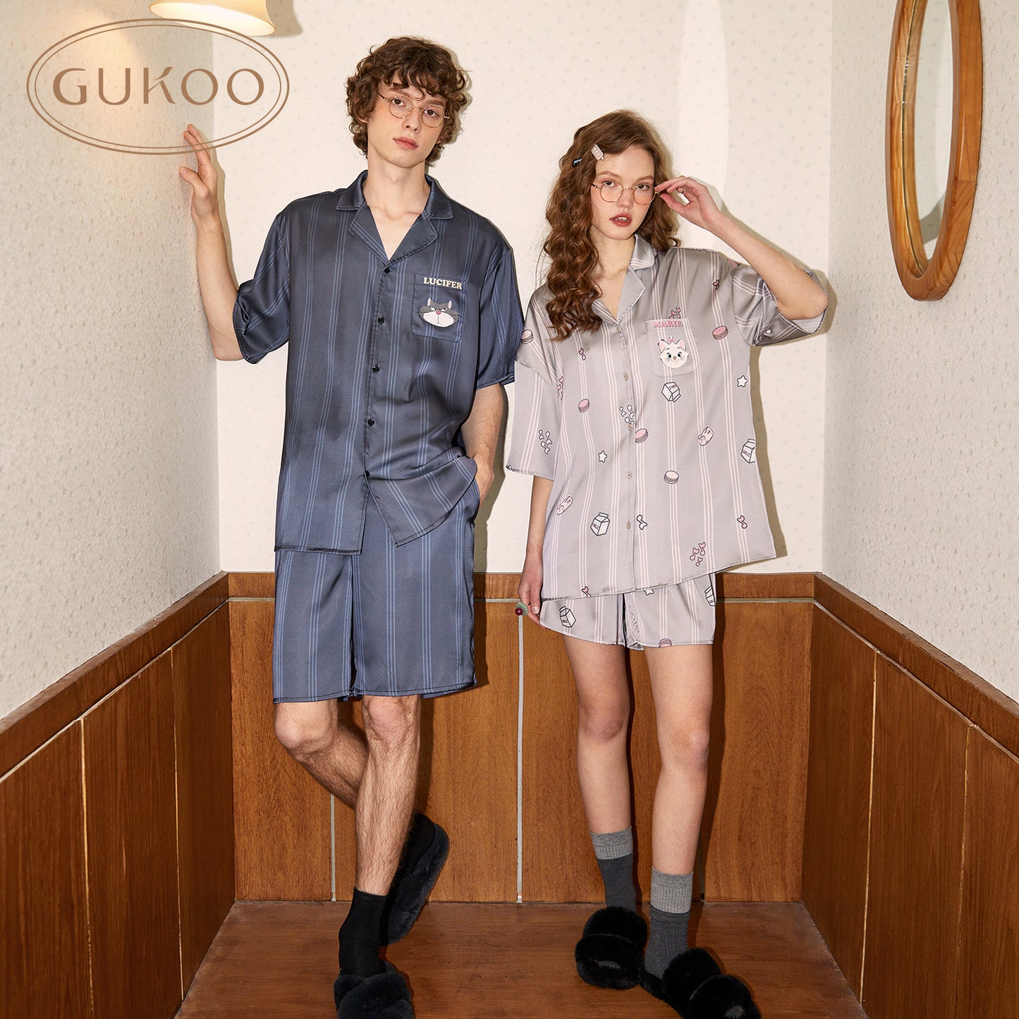 Gukoo Disney Marie & Rufus Couples' Sleepwear Set