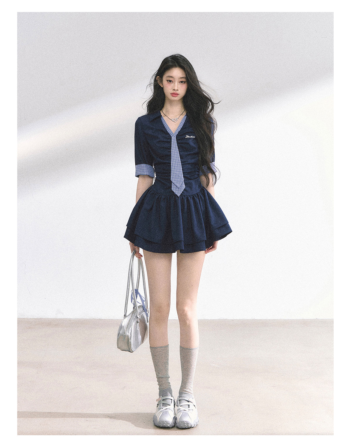 SHAOYEYAN London-inspired Plaid Puff Dress