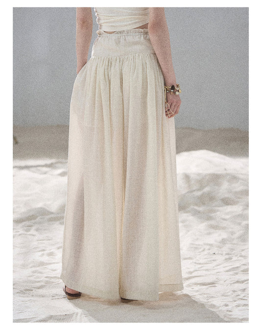 ShaoYeYan Aomalm Watery Clouds Korean Chiffon Wide-Leg Pants