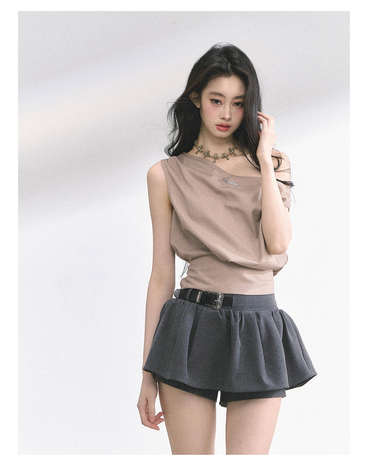 SHAOYEYAN Korean Off-Shoulder Crop Top