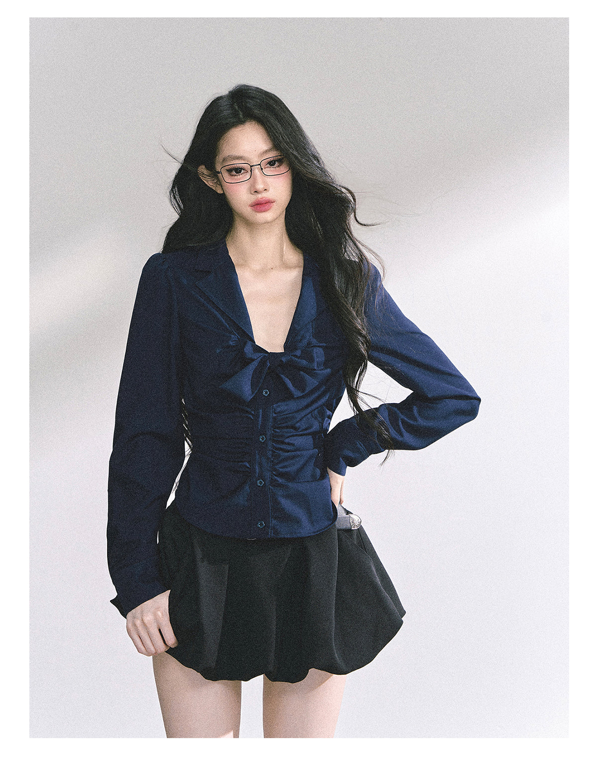 SHAOYEYAN French Bow V-Neck Blouse