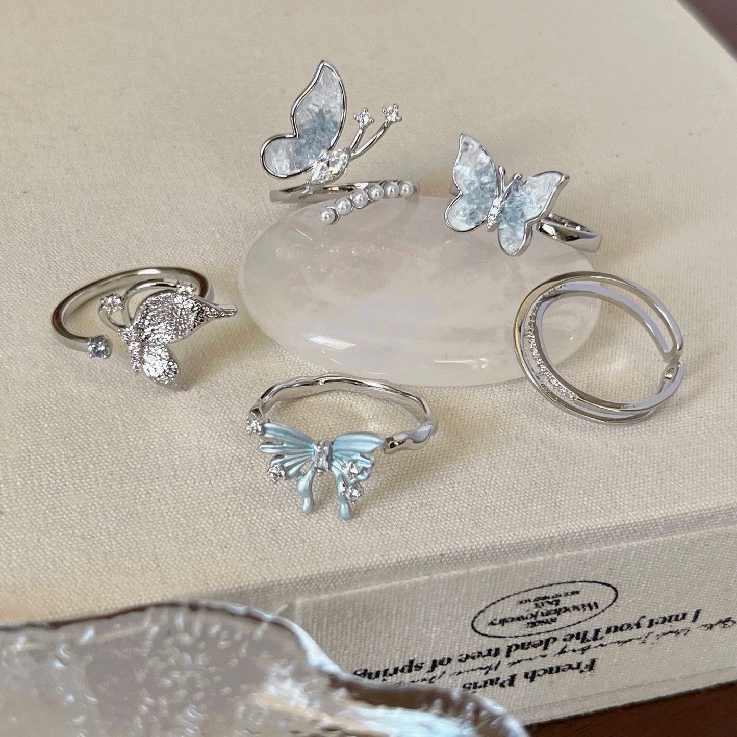 VIGVOG 2024 Frosted Butterfly Ring Collection