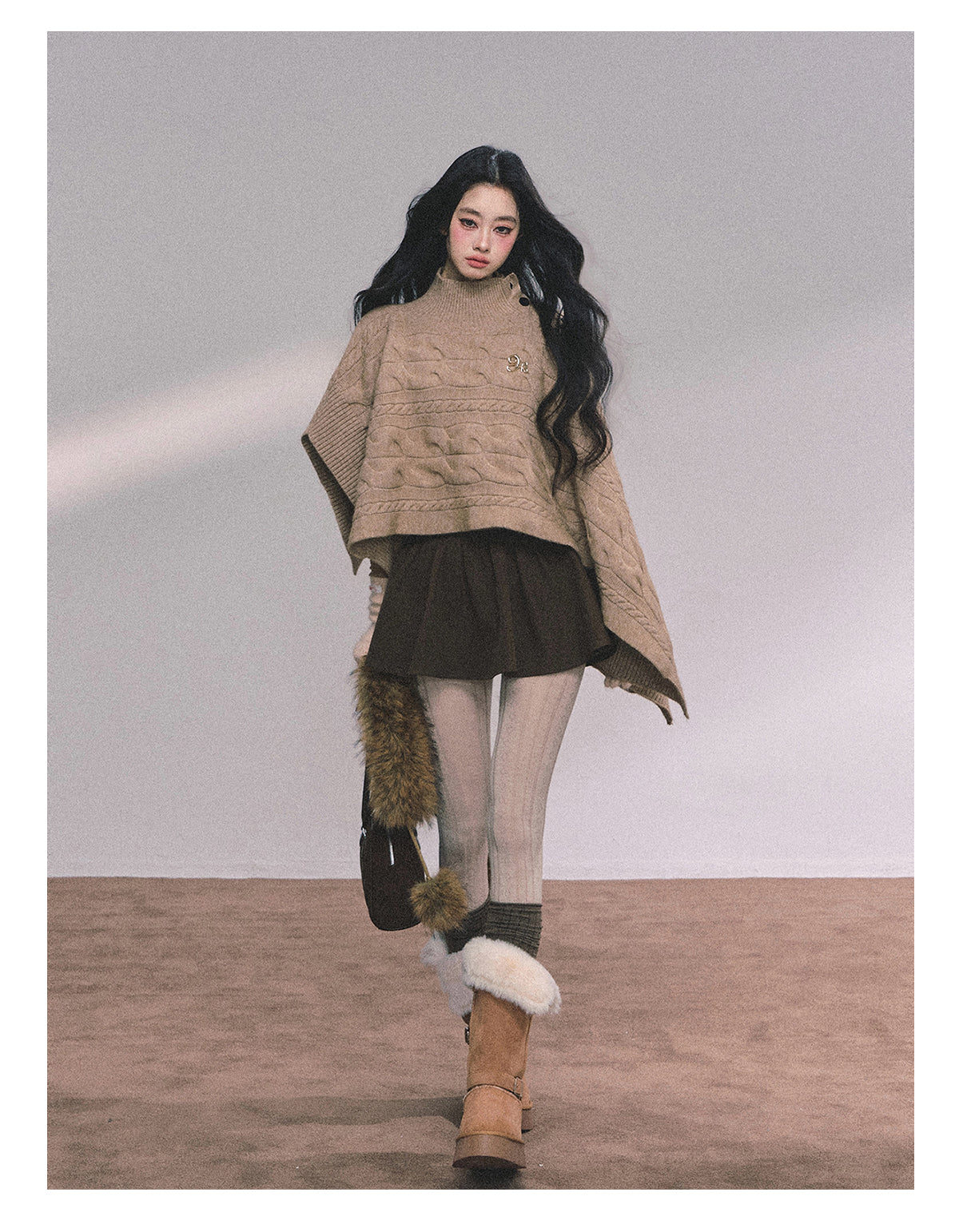 ShaoYeYan British Muse Loose Fit Knit Cape Sweater