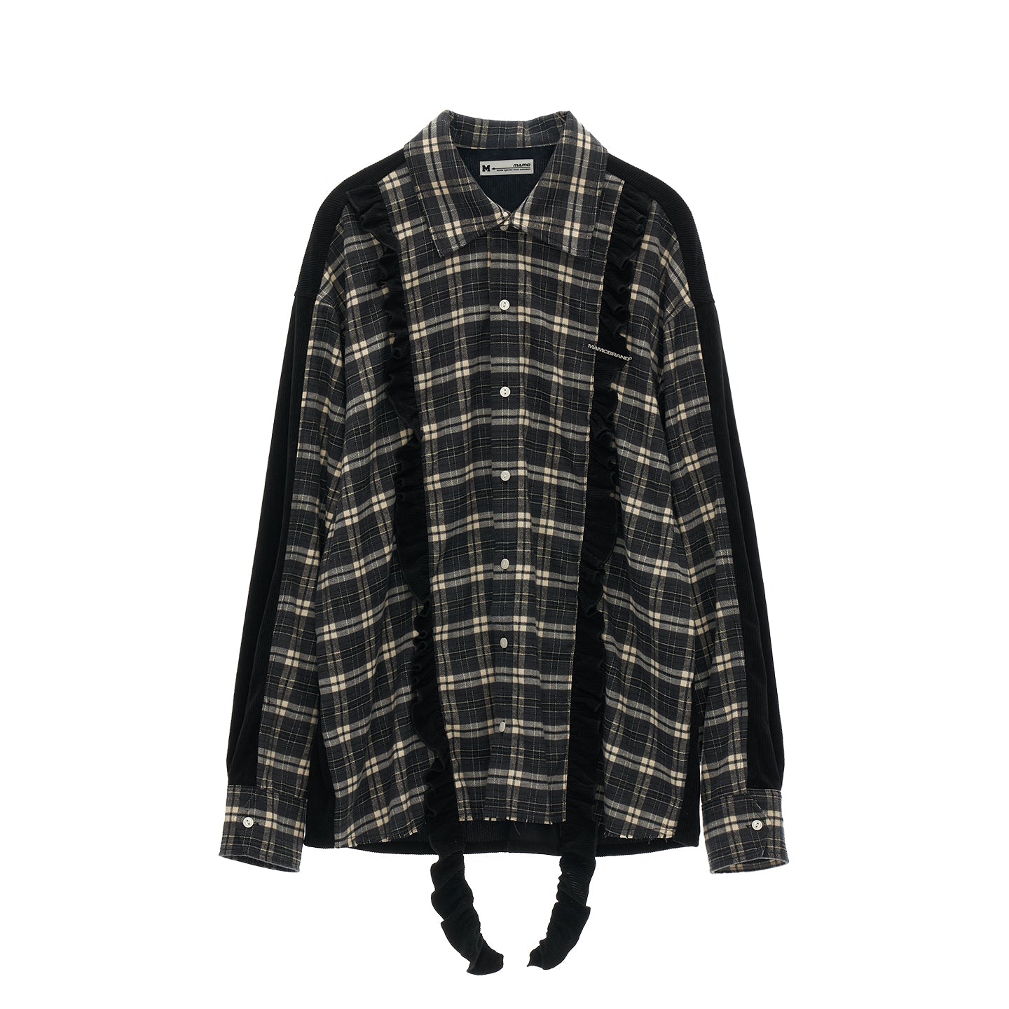 MAMC Retro Plaid Patchwork Hooded Shirt