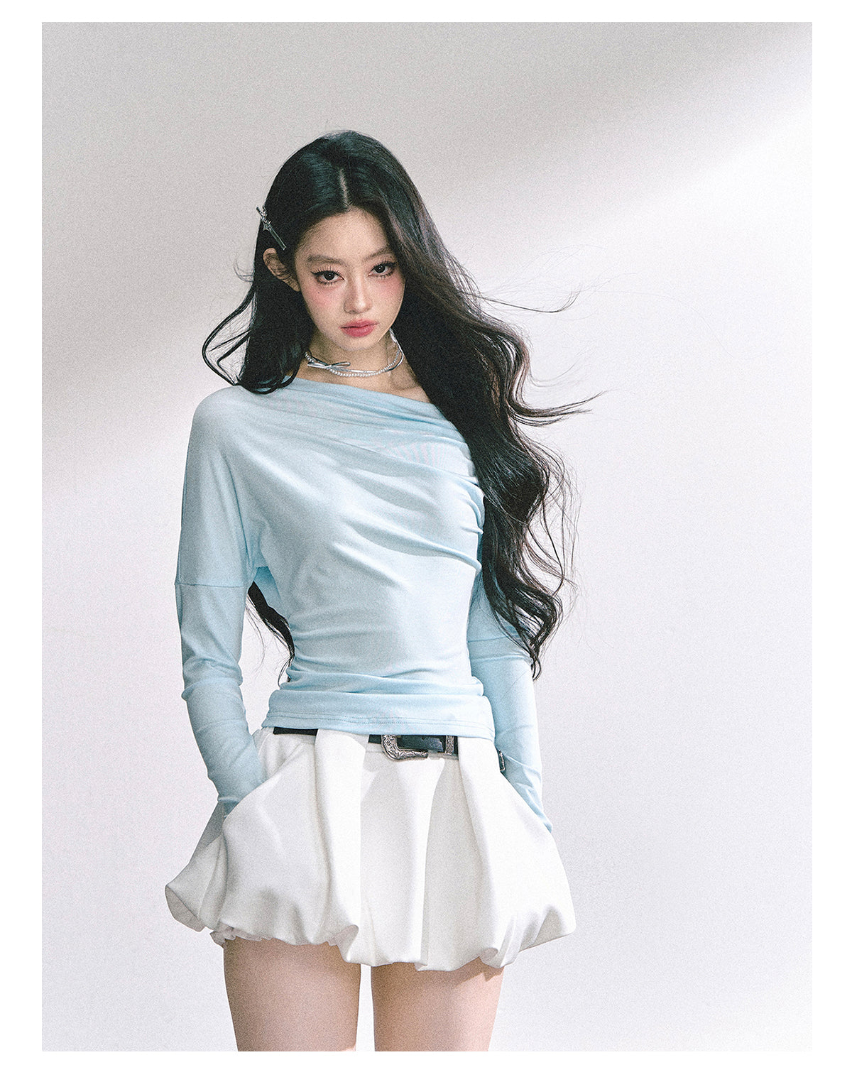 SHAOYEYAN Korean Mature Style Off-Shoulder Tee