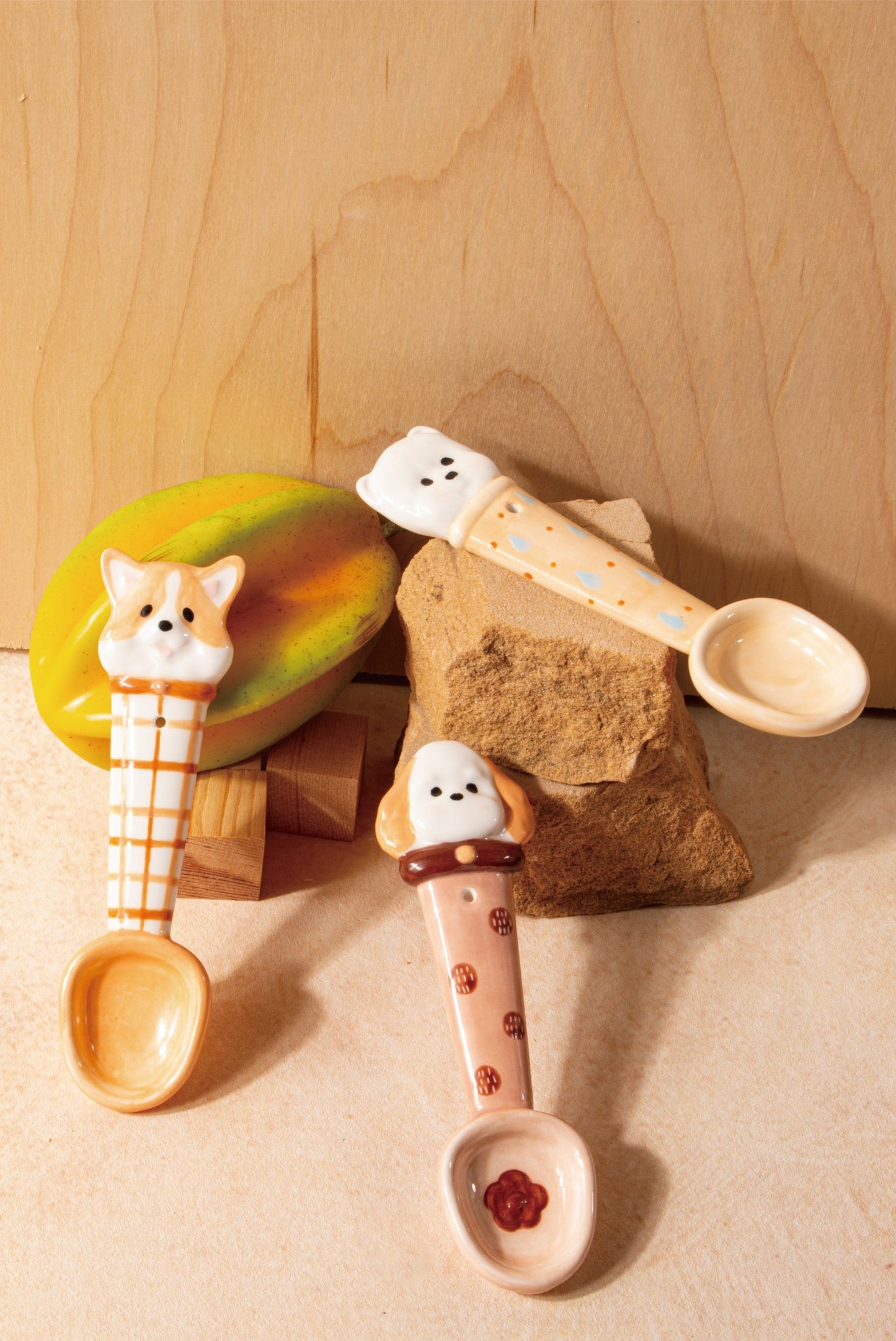 CONGSTUDIO Hand-Painted Ceramic Puppy Spoon