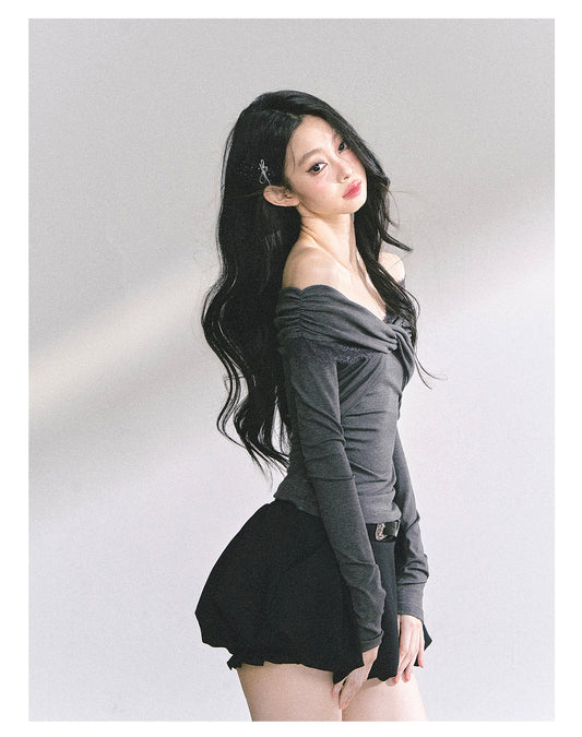 SHAOYEYAN Pure Desire Off-Shoulder Lace Tee