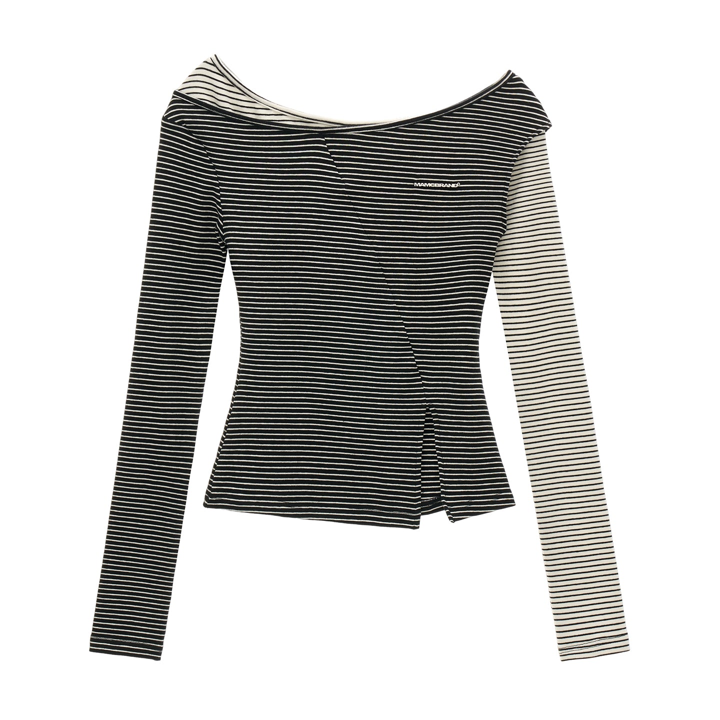 MAMC Mock Two-Layer Striped Tee