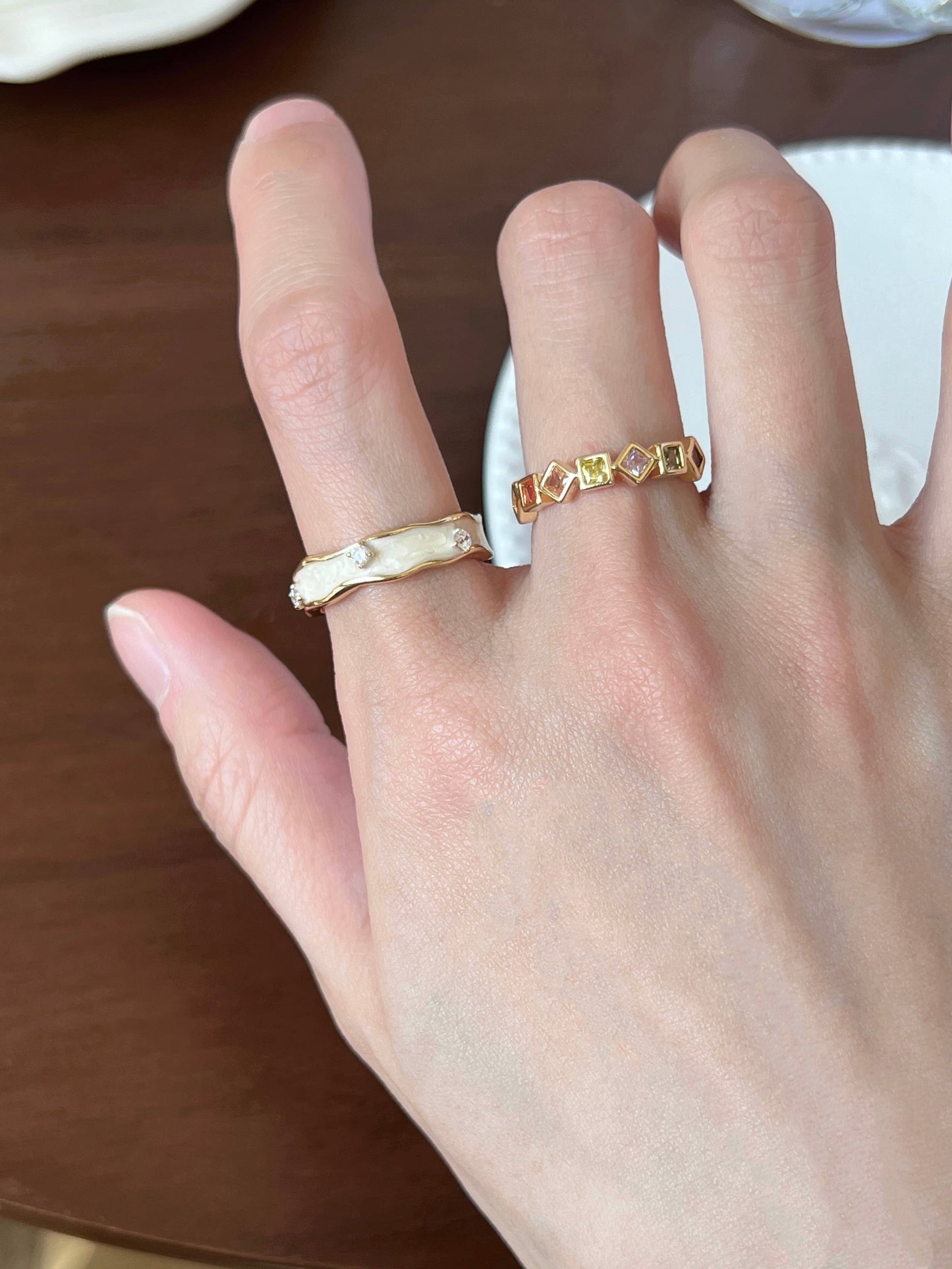 VIGVOG Pearl & Mother-of-Pearl Ring Collection