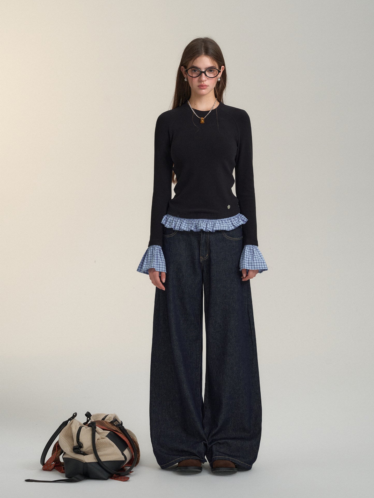 SOMESOWE Indigo Crinkle Jeans