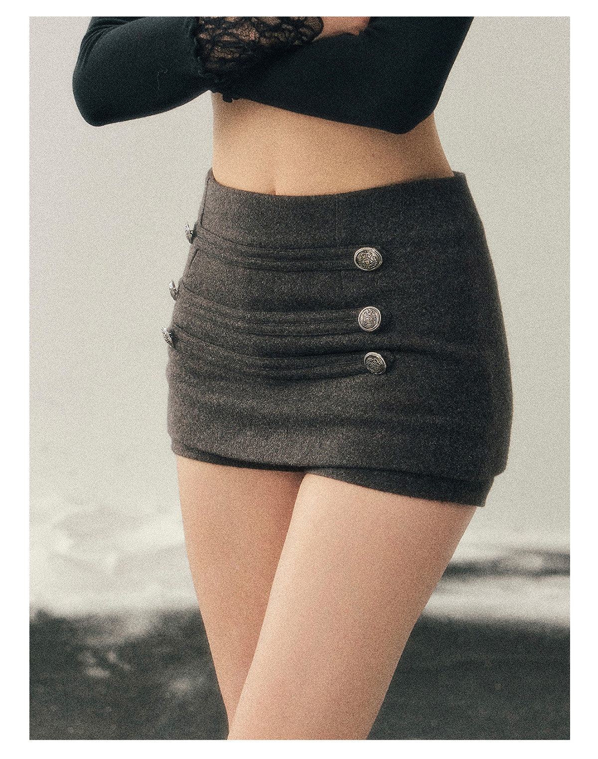 ShaoYeYan Aomalm Wilderness Narrative Wool Skort