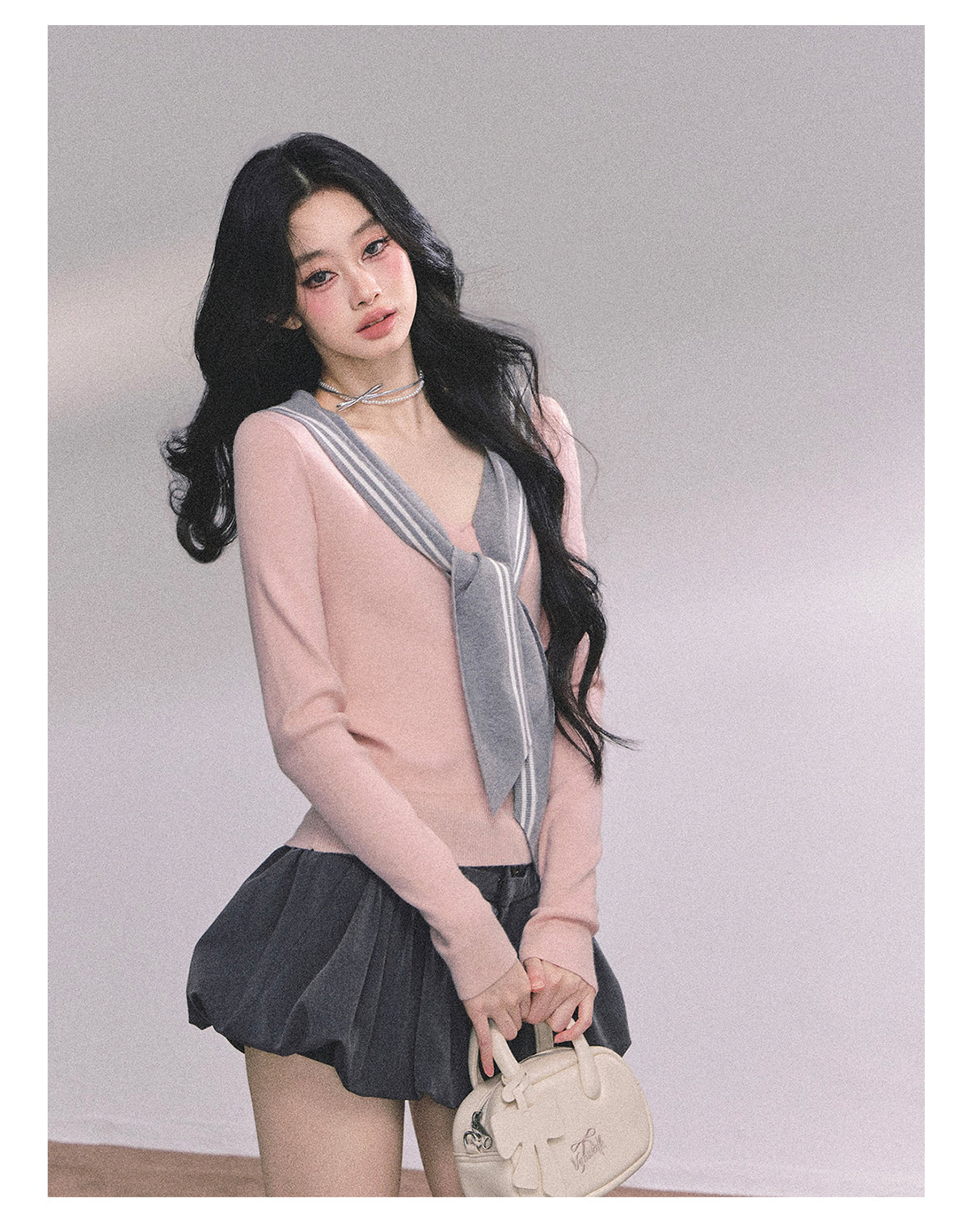 SHAOYEYAN American Long Sleeve Sailor Collar Slimming Tee