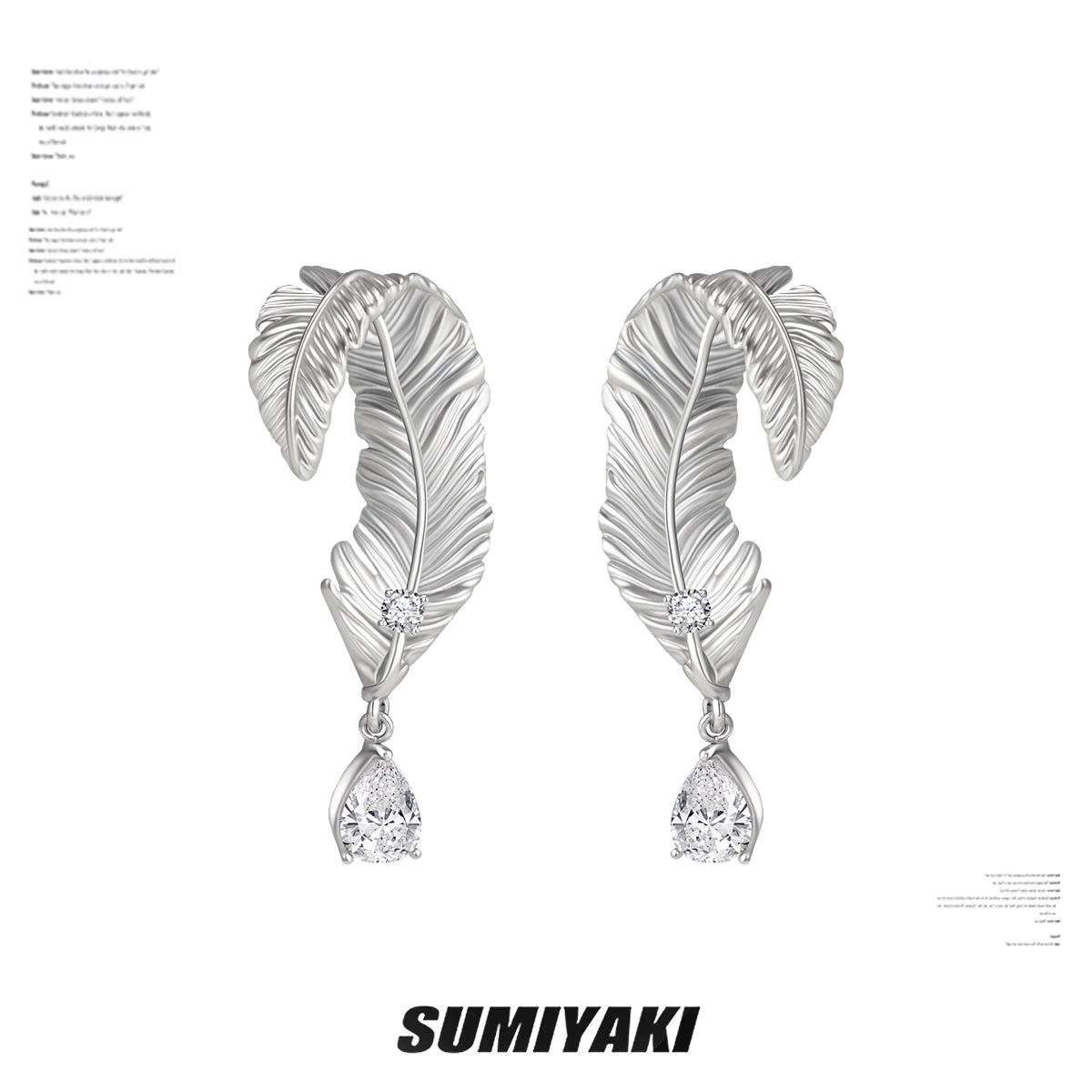 SUMIYAKI Dark Feather Punk Earrings