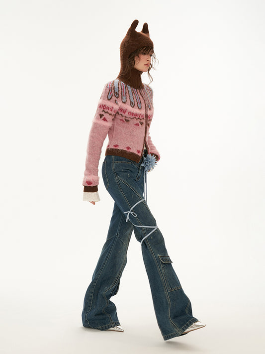 MAMC Vintage Washed Flared Jeans