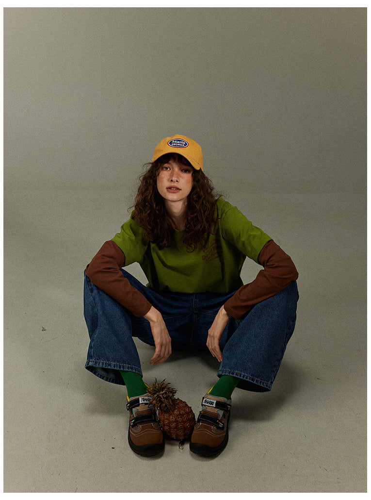 Lulugray Vintage Print Layered Tee
