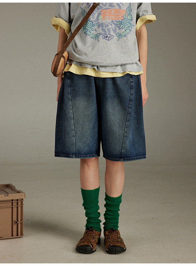 Lulugray Vintage Washed Denim Shorts