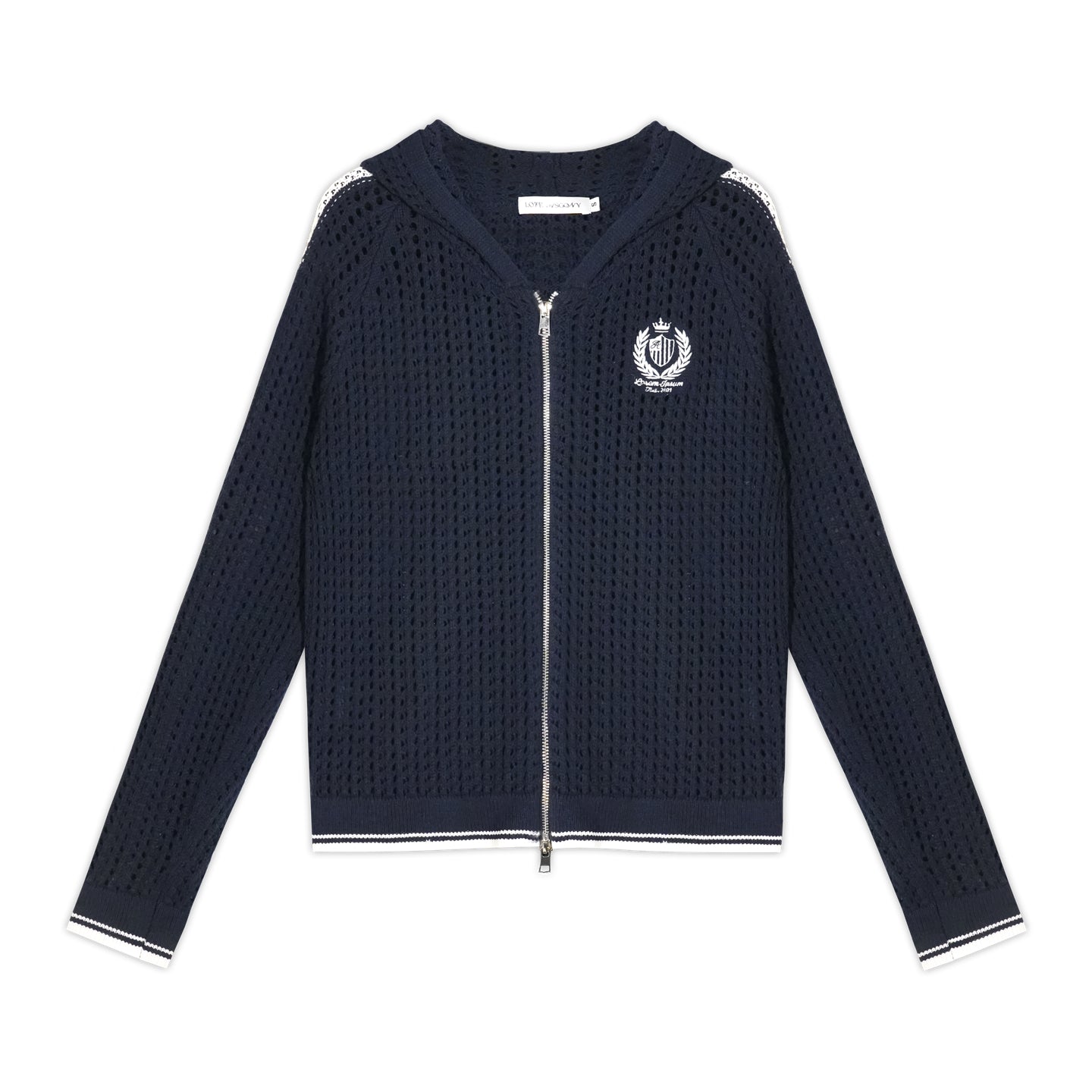 AsGony Sporty Academic Colorblock Embroidered Sweater