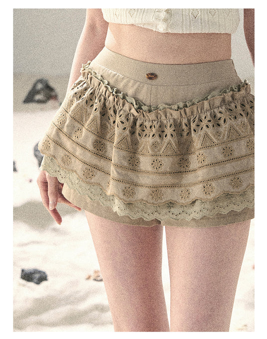 ShaoYeYan Aomalm Fragmented Light & Shadow French Hollow Puff Skirt