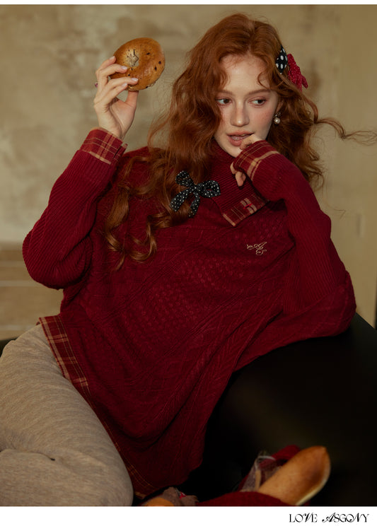 AsGony Batwing Sleeve Sweater & Mermaid Skirt Set