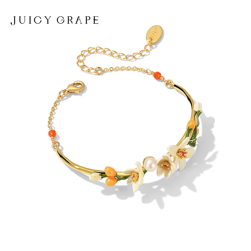 Juicy Grape Kumquat Bangle Bracelet