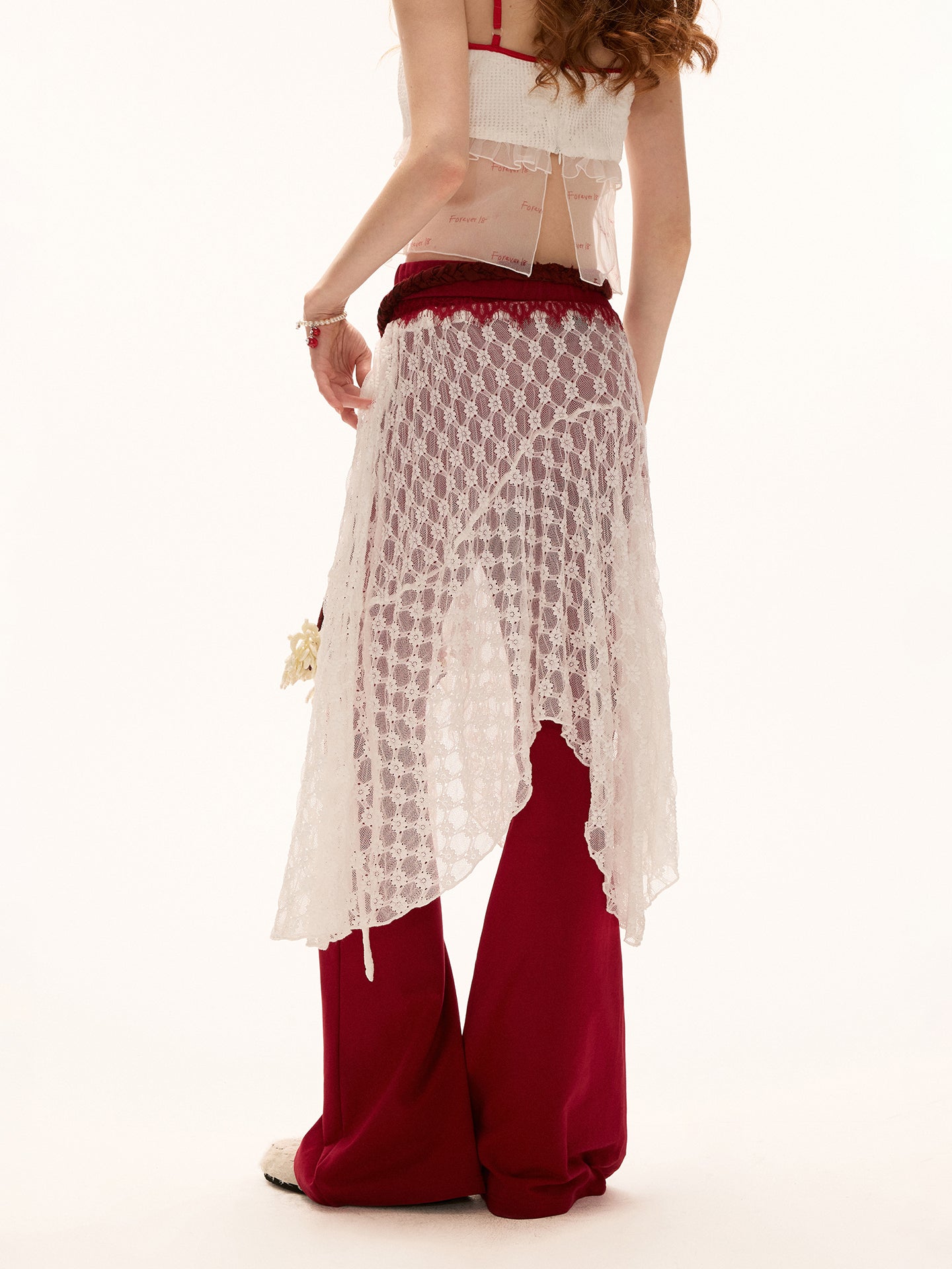 MAMC White Pencil Skirt & Floral Lace Camisole
