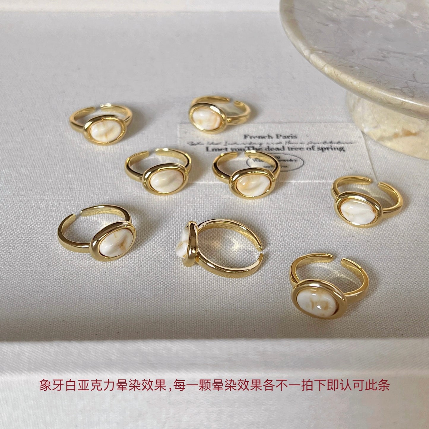 VIGVOG Geometric Gemstone Rings