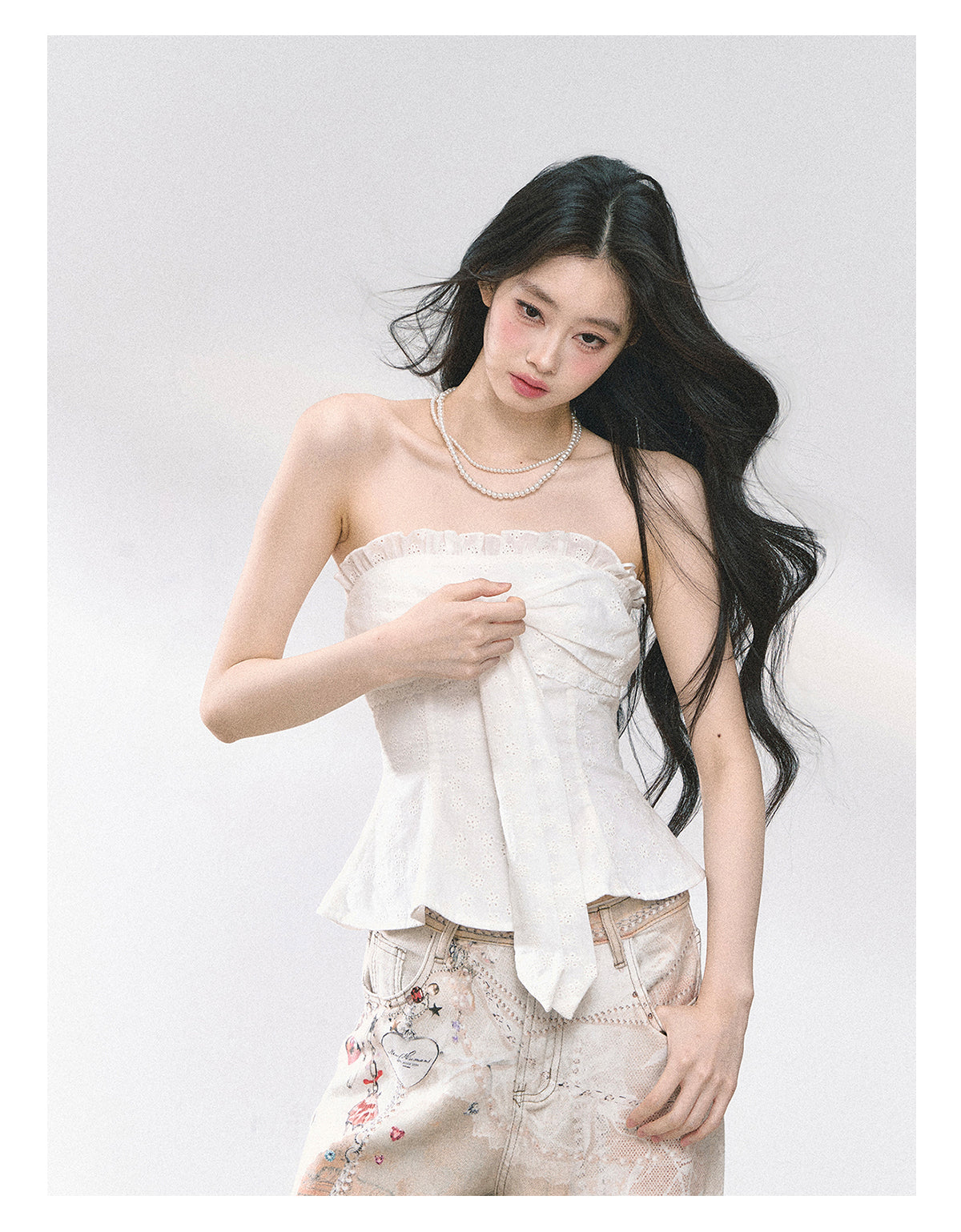 SHAOYEYAN Off-Shoulder French Crop Top