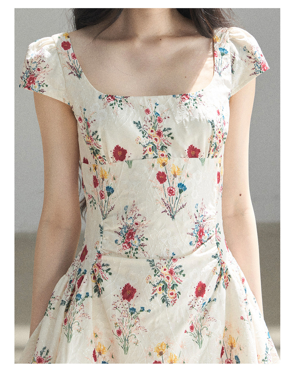 ShaoYeYan Aomalm Blossoming Flower French Chiffon Floral Dress