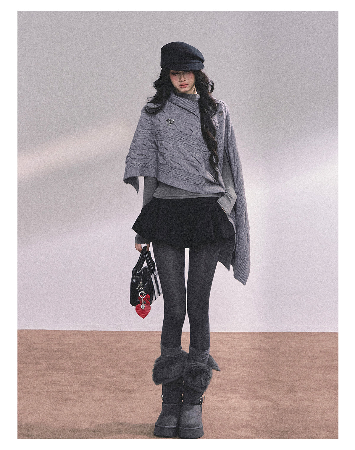 ShaoYeYan British Muse Loose Fit Knit Cape Sweater
