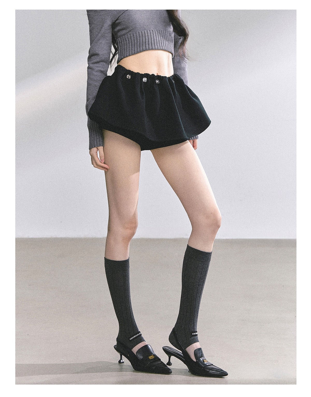 SHAOYEYAN French Wool Blend Slim Skirt