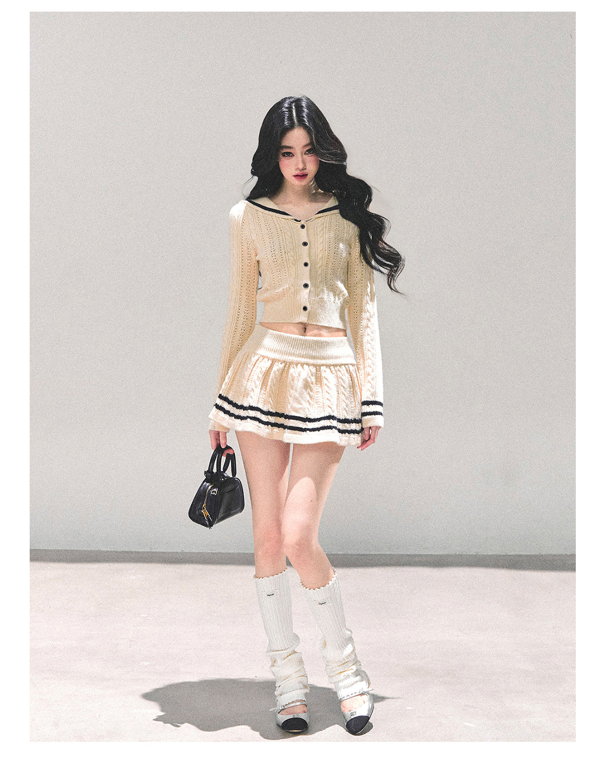 ShaoYeYan Evening Wind Whisper French Knit Set