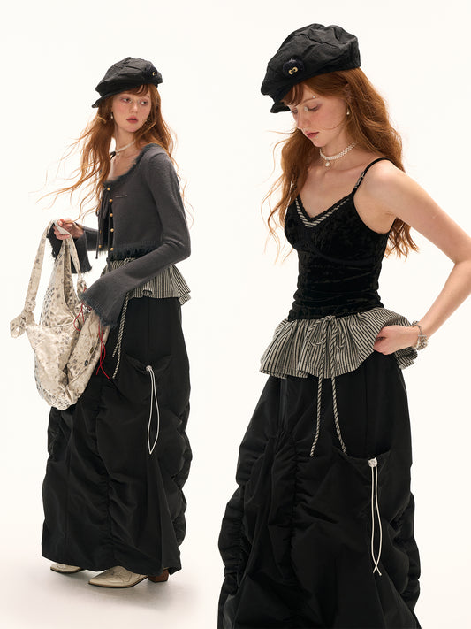 MAMC Mock Two-Piece Lace Trim Camisole