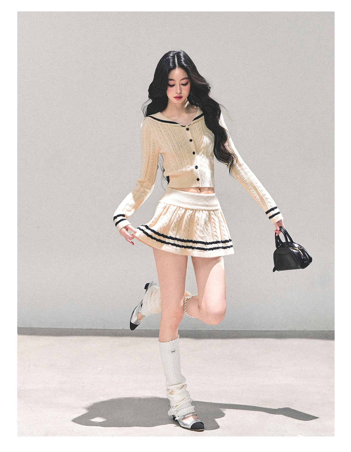 ShaoYeYan Evening Wind Whisper French Knit Set