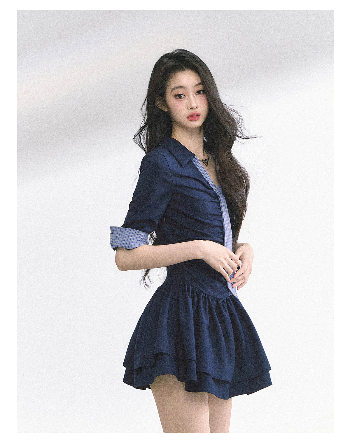 SHAOYEYAN London-inspired Plaid Puff Dress