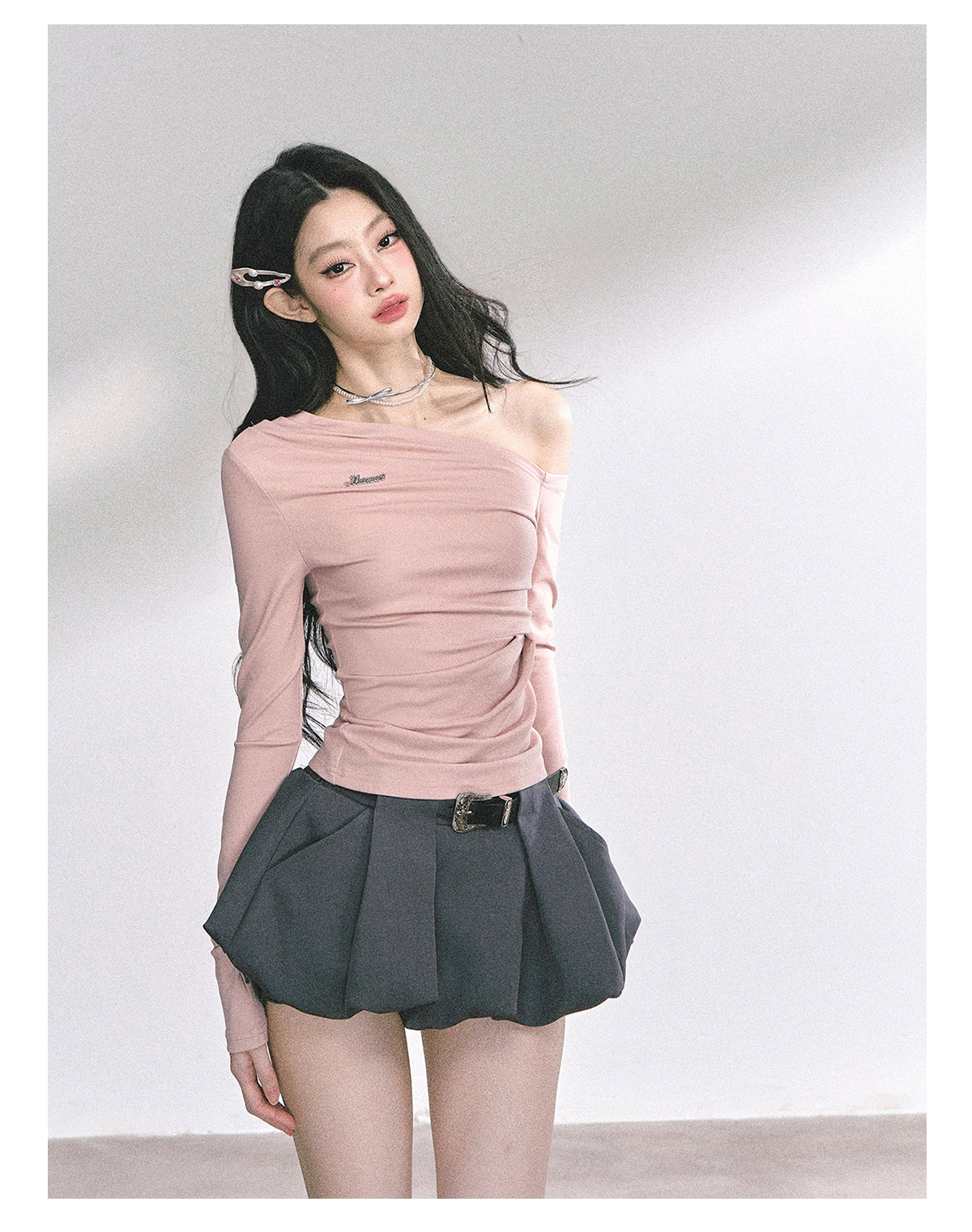 SHAOYEYAN American Style Off-Shoulder Tee