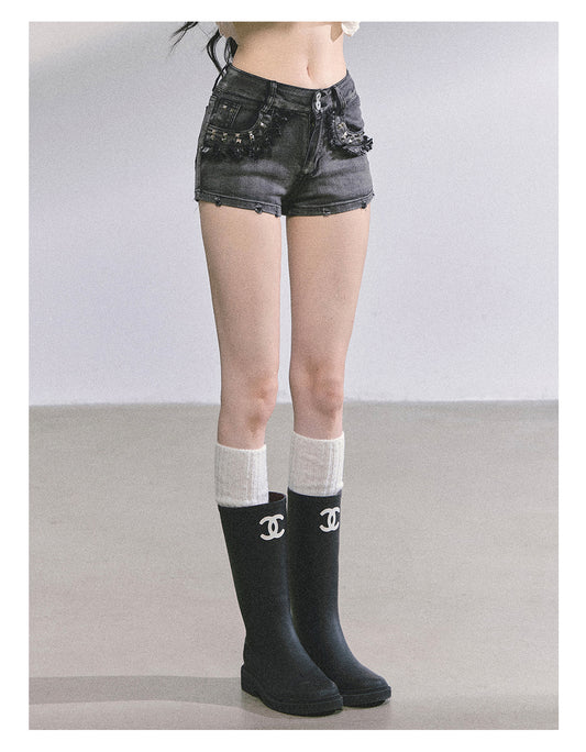 ShaoYeYan High-Waisted Denim Shorts