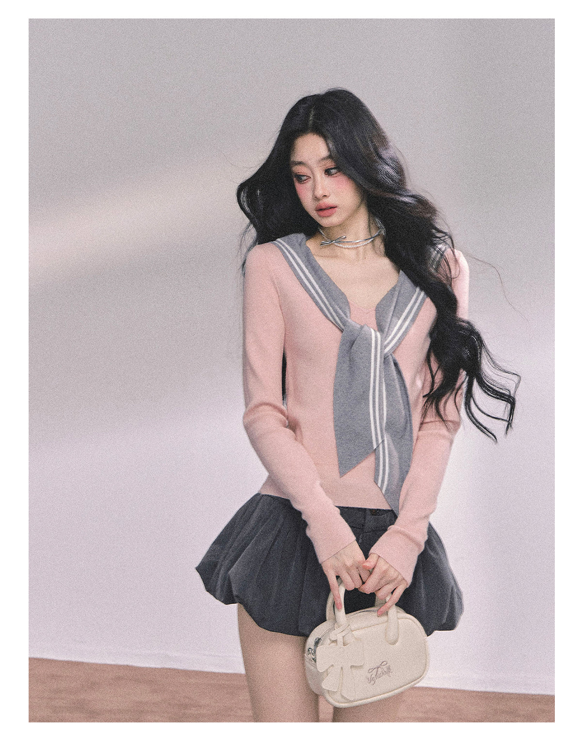SHAOYEYAN American Long Sleeve Sailor Collar Slimming Tee