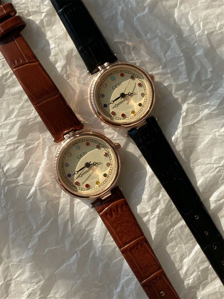 SUBTIME Seven-Colored Birthstone Watch