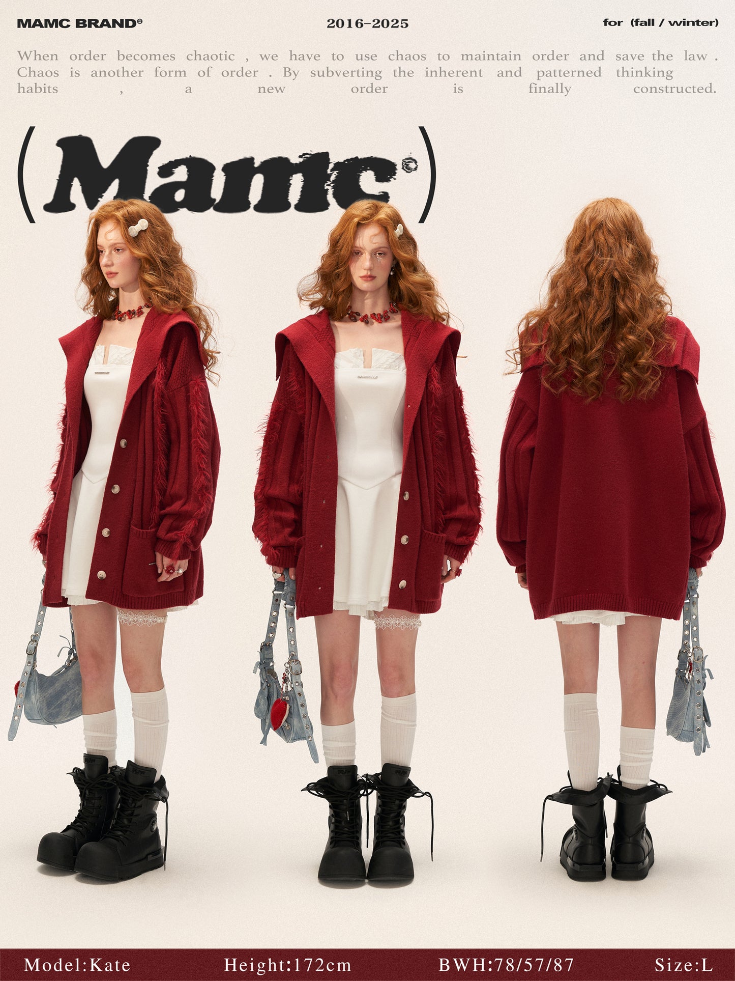 MAMC Textured Collar Lazy Knit Cardigan