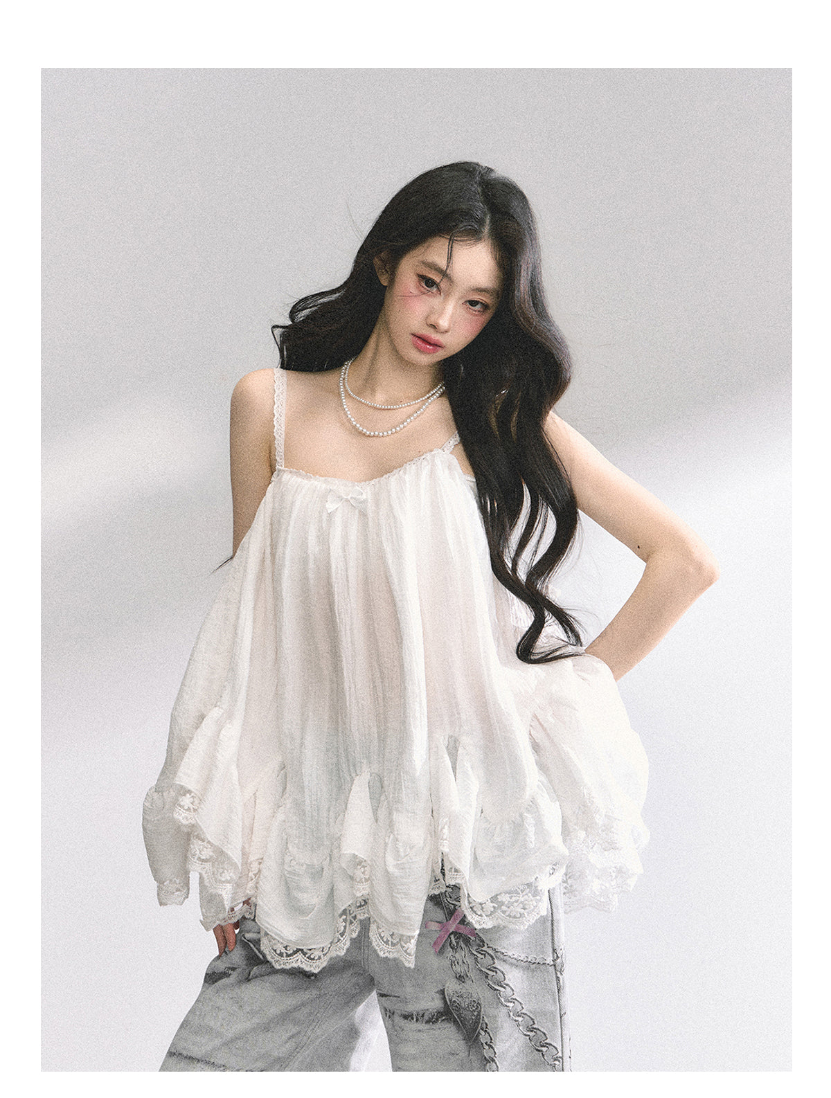 SHAOYEYAN French Lace Chiffon Blouse