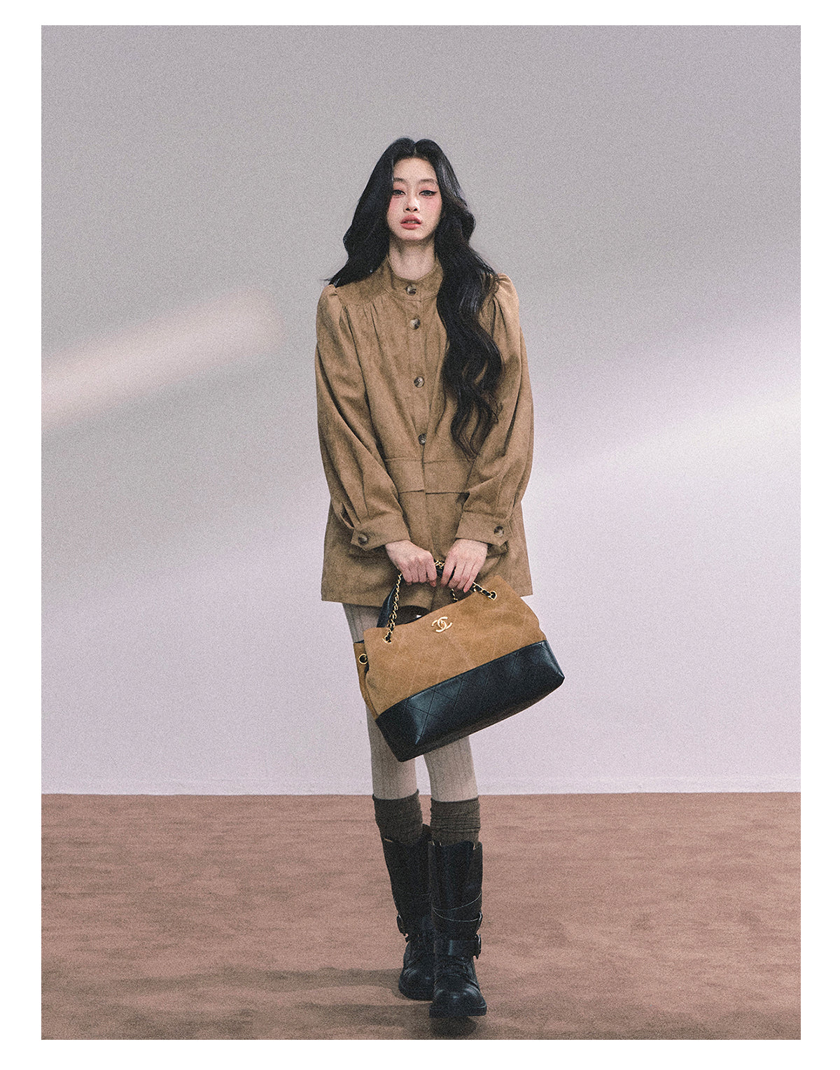 ShaoYeYan Cocoa Warm Brown Premium French Suede Blazer