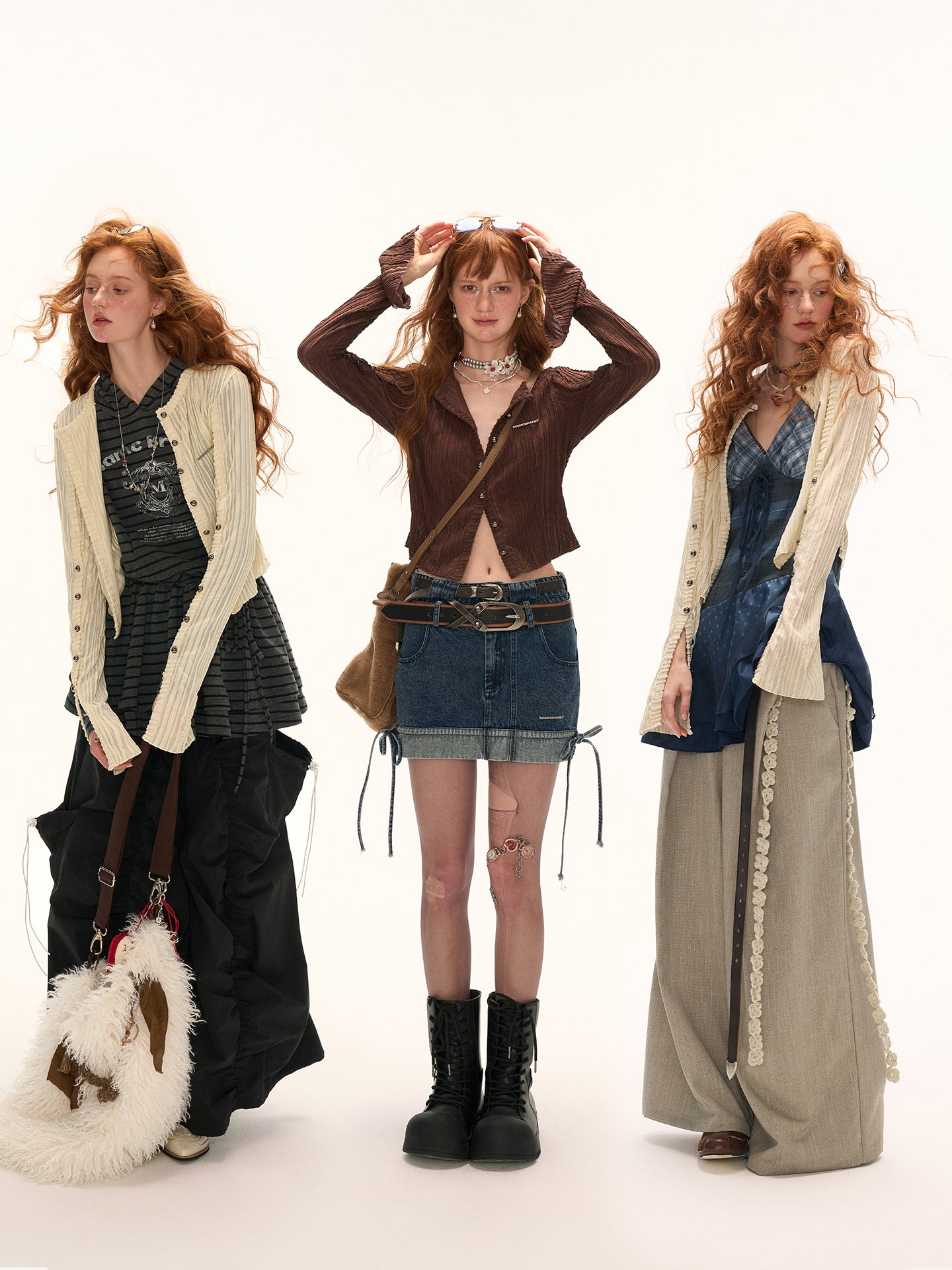 MAMC Striped Multi-Button Cardigan