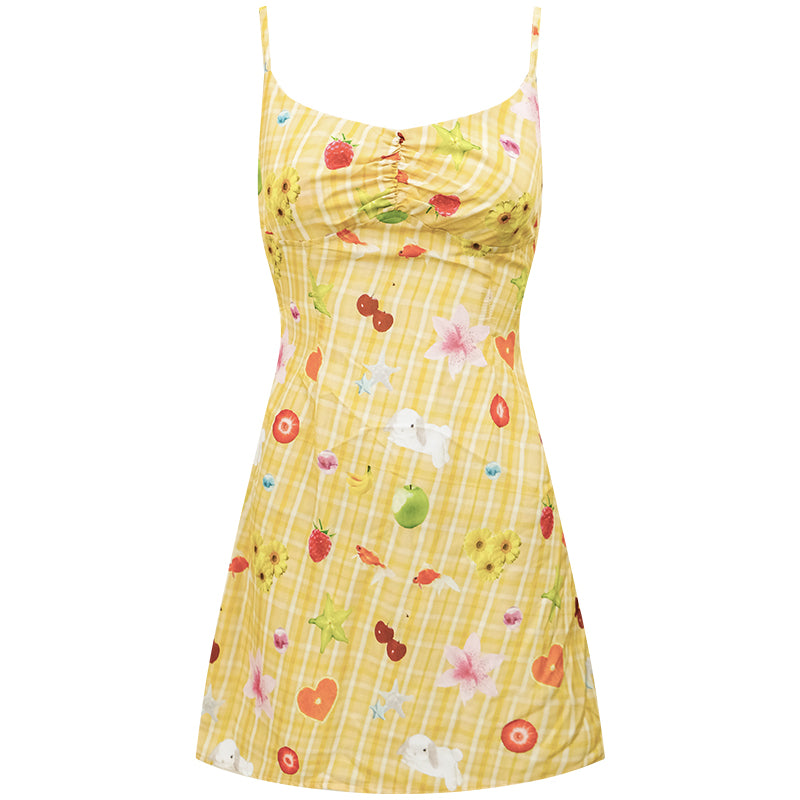 ziziFei Vintage Fruit Print Sundress