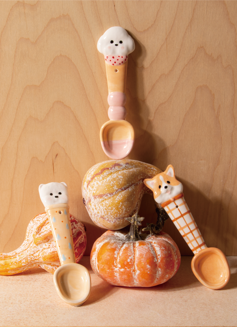 CONGSTUDIO Hand-Painted Ceramic Puppy Spoon