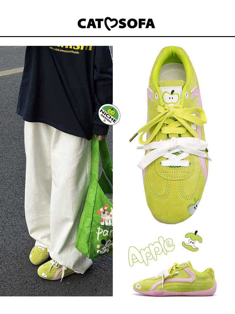 Cat&Sofa Emoji-Lab Green Apple Racing Sneakers